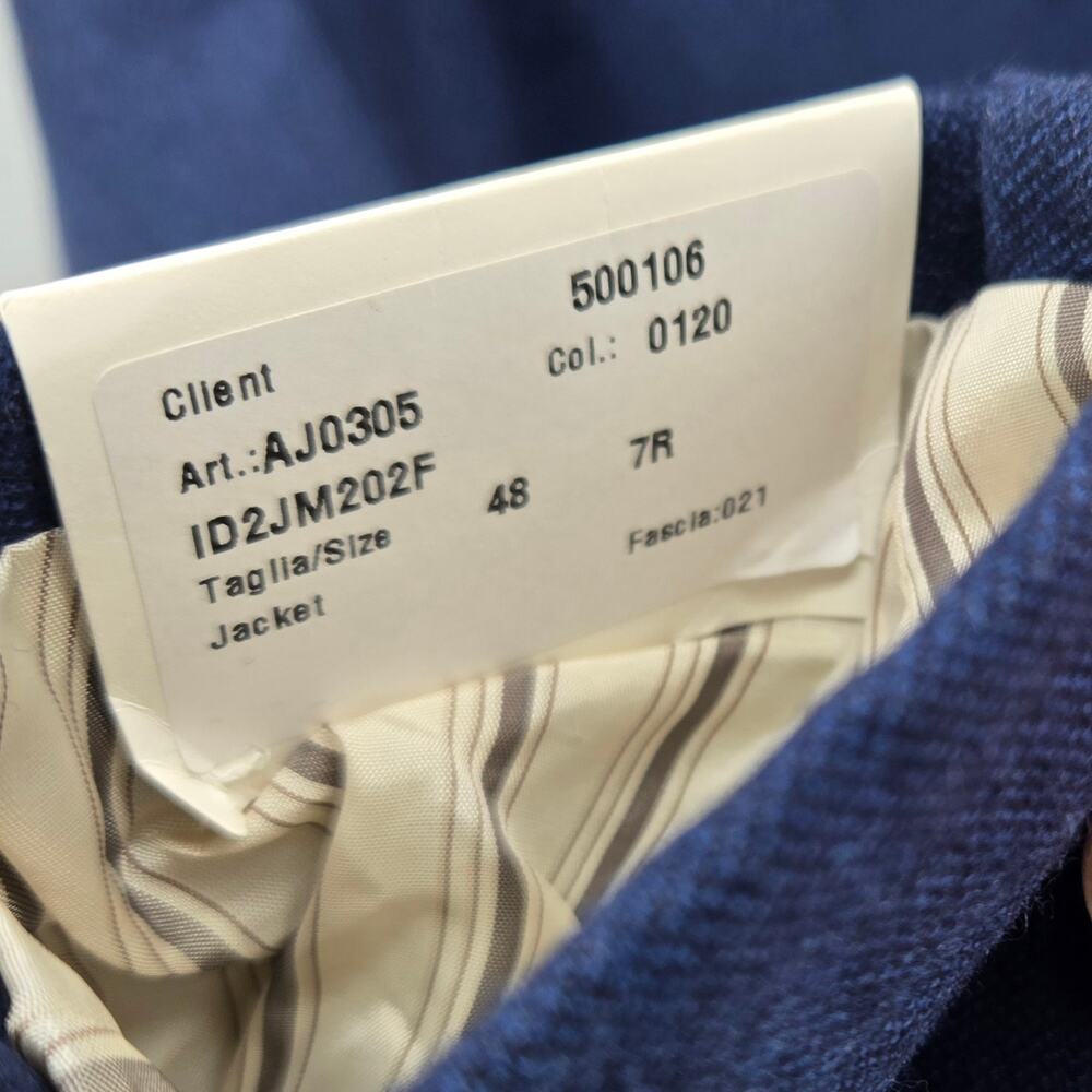 Caruso Mens Sport Coat Blazer Suit Jacket Blue Wool Size 48 7R - Picture 4 of 9